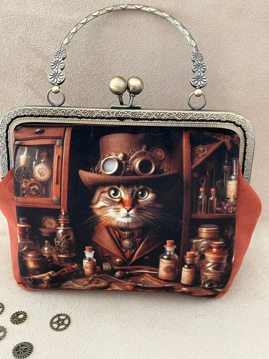 Clutch/Pochette Chat cat steampunk