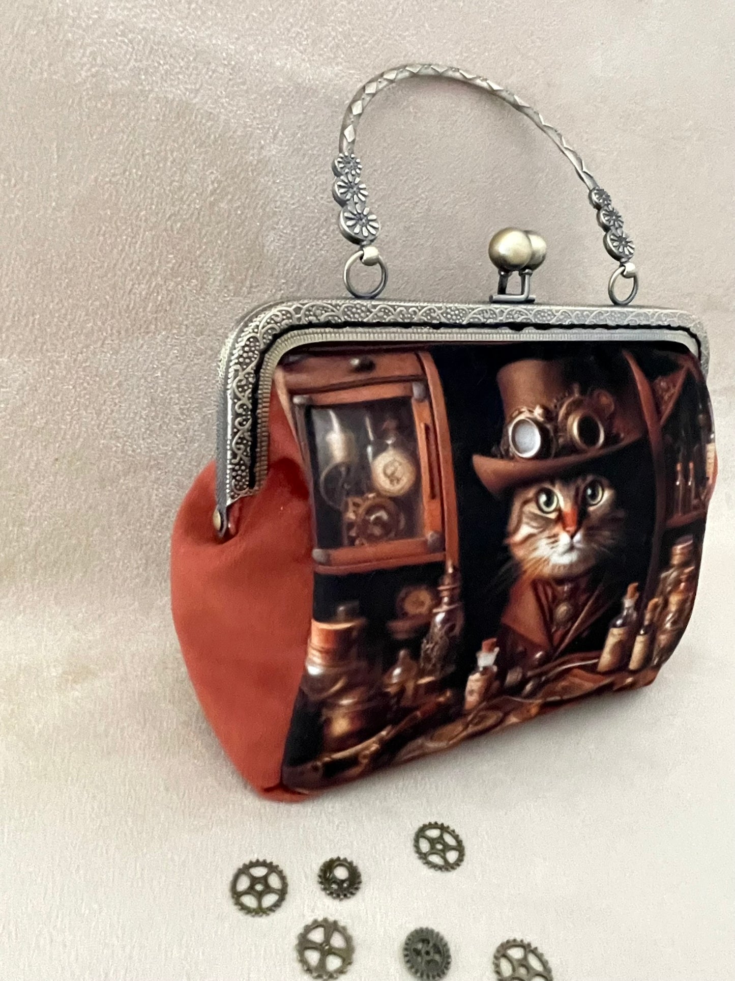Clutch/Pochette Chat cat steampunk