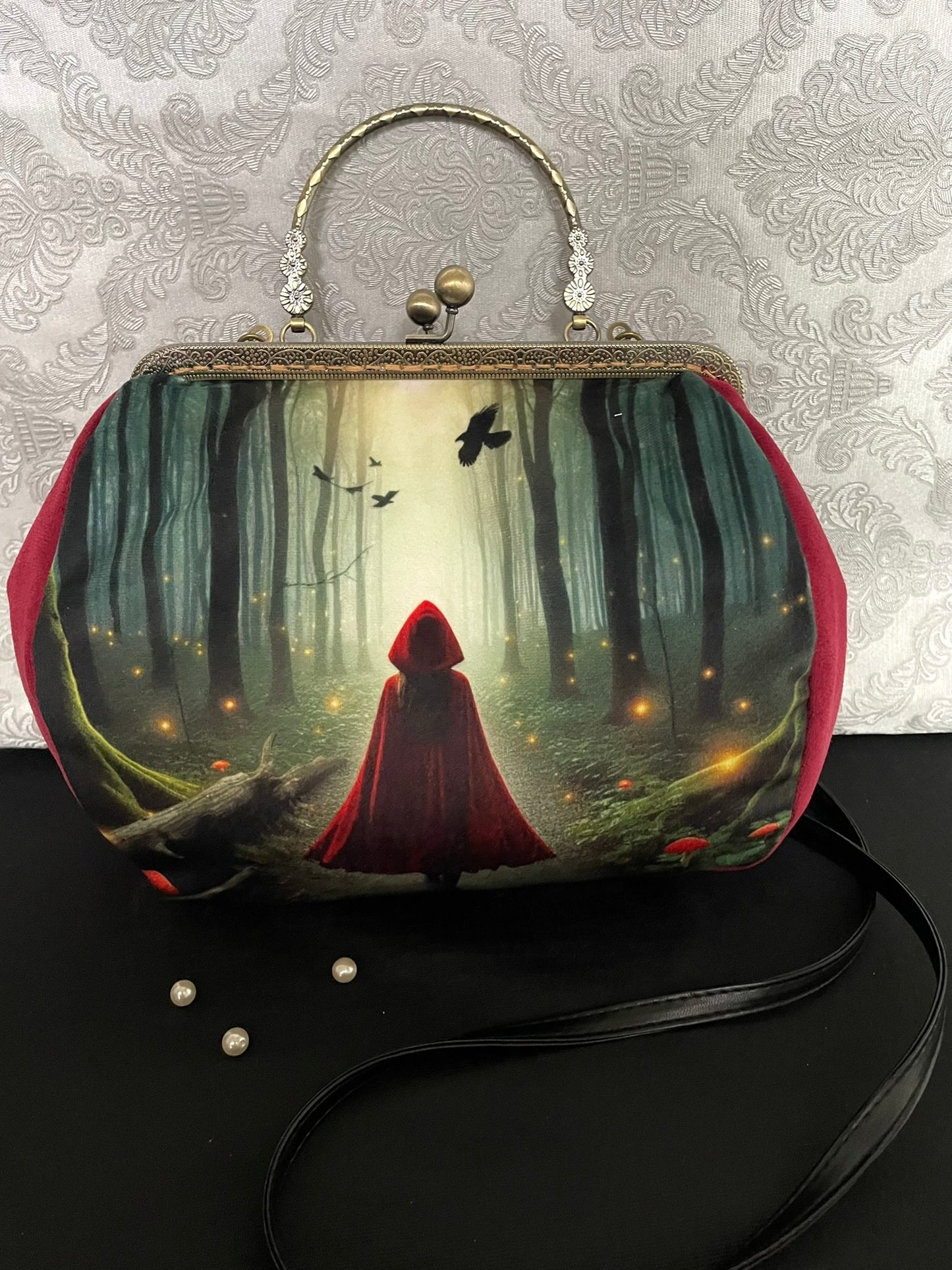 Sac Petit Chaperon Rouge Vintage – Sac Conte de Fees Femme – Sac Bandouliere Vintage Femme