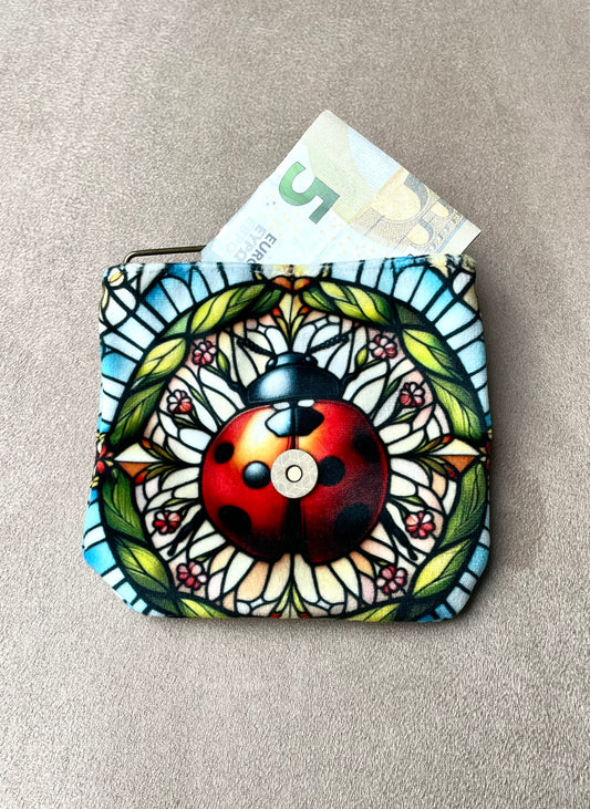porte monnaie aimanté - Coccinelle et jardin enchanté