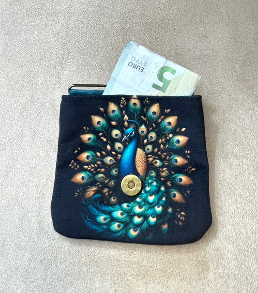 porte monnaie aimanté paon