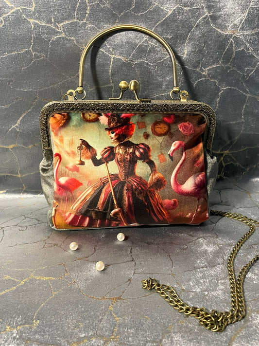 Pochette / Clutch Sac "Le Palais de la Reine Rouge" – Pochette Steampunk & Alice au Pays des Merveilles