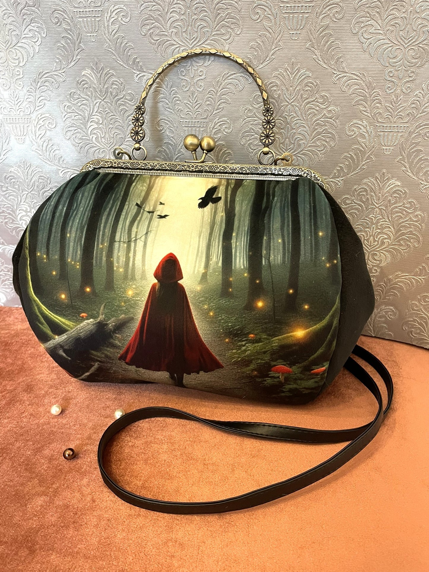 Sac illustration du petit chaperon rouge sur sac de créateur