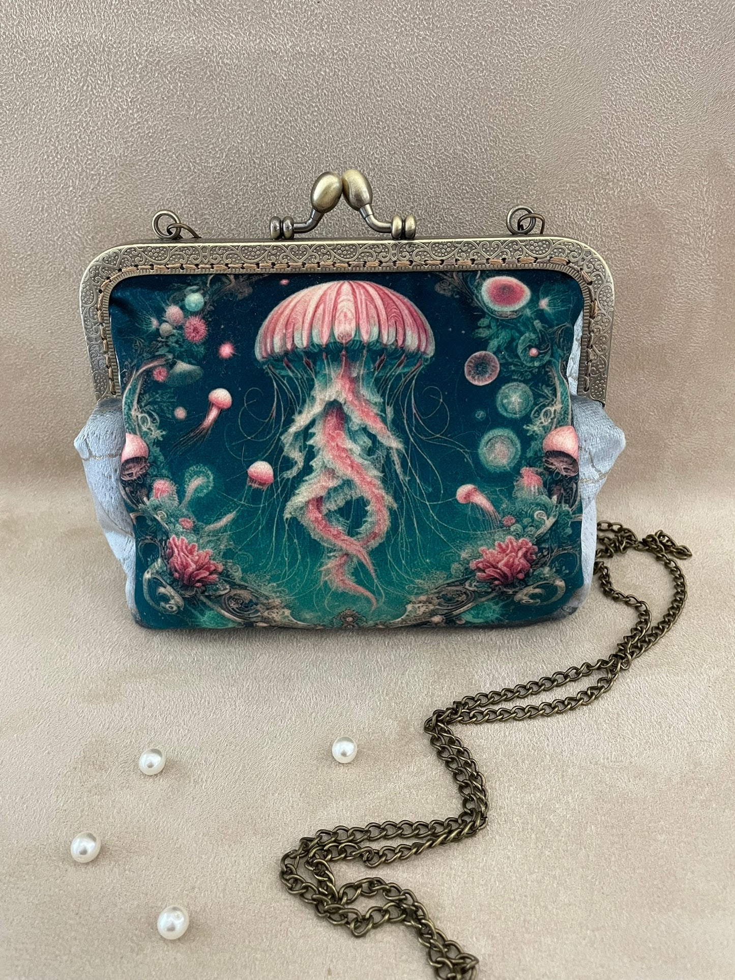 Clutch/Pochette méduse à filament