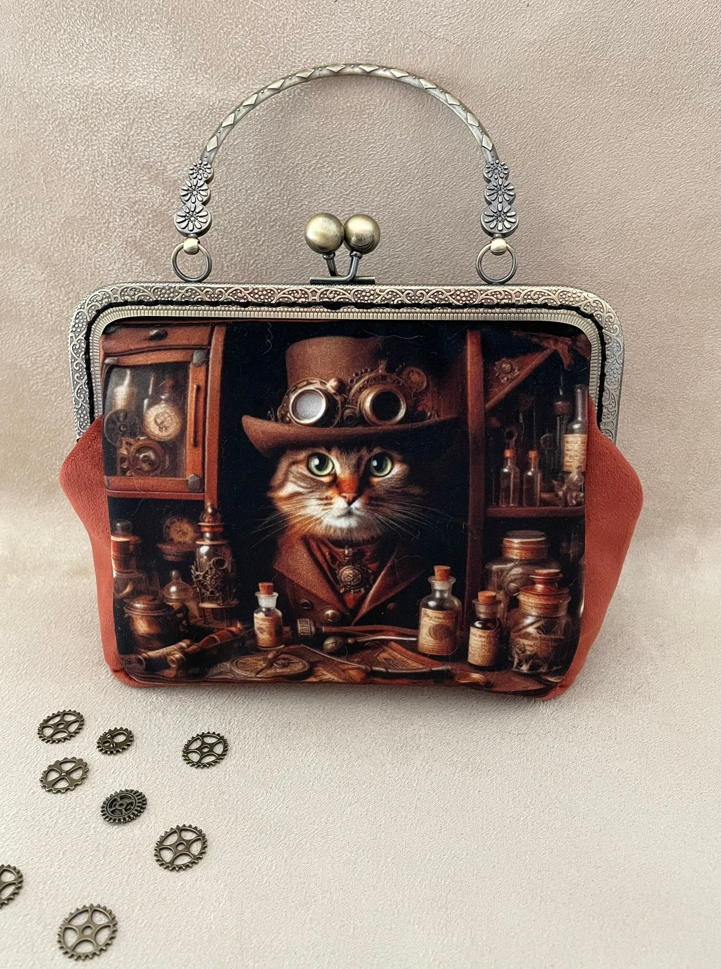 Clutch/Pochette Chat cat steampunk