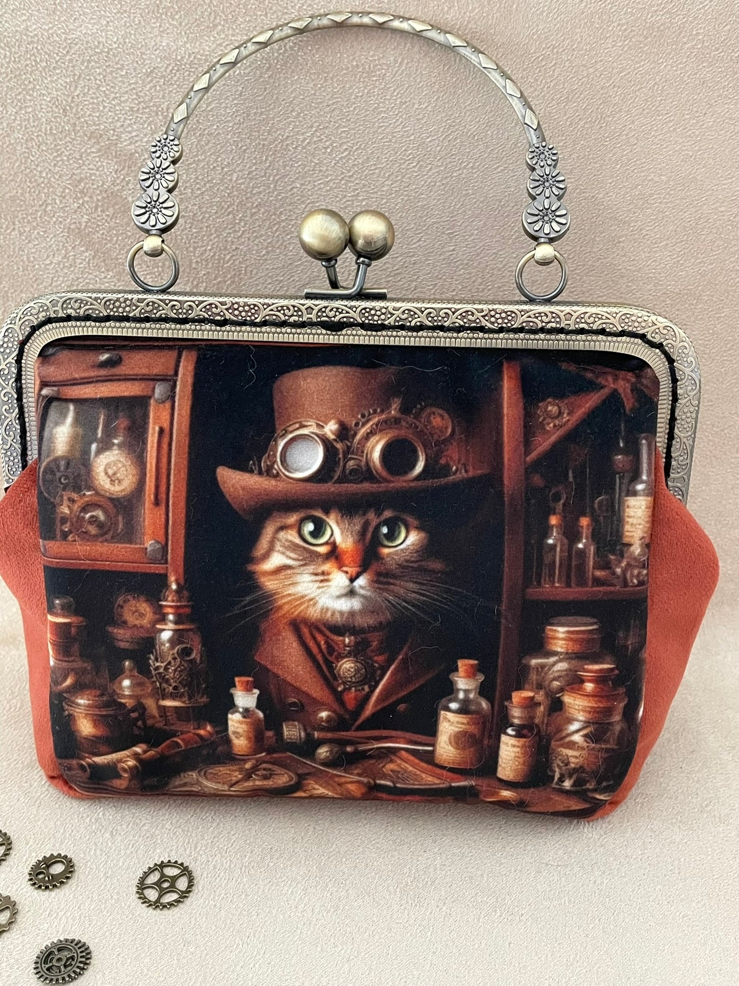 Clutch/Pochette Chat cat steampunk