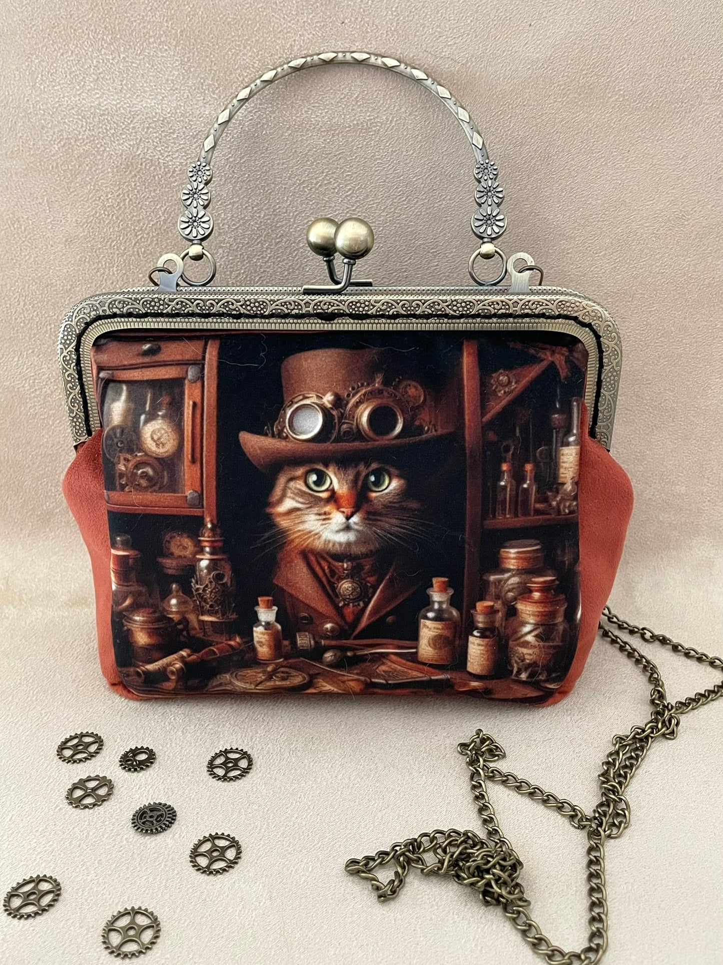 Clutch/Pochette Chat cat steampunk