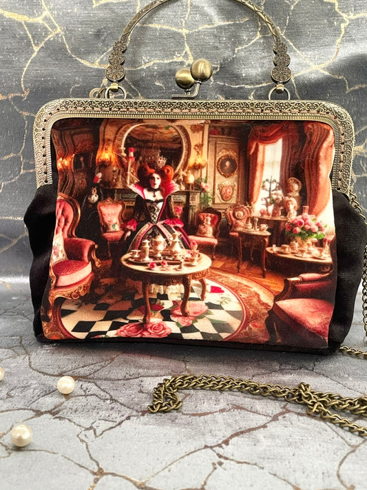 pochette/clutch reine de coeur - alice au pays des merveilles
