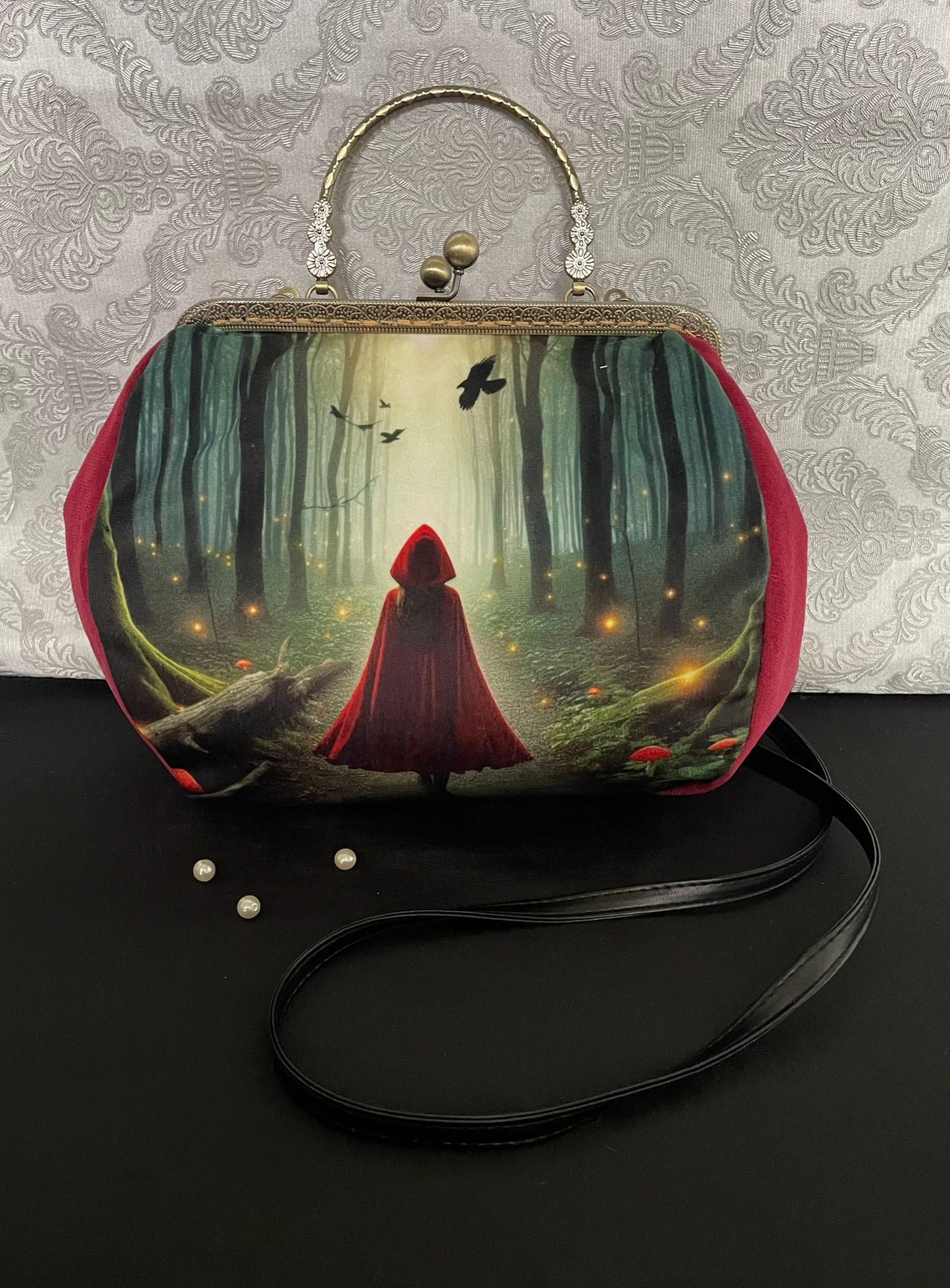 Sac Petit Chaperon Rouge Vintage – Sac Conte de Fees Femme – Sac Bandouliere Vintage Femme