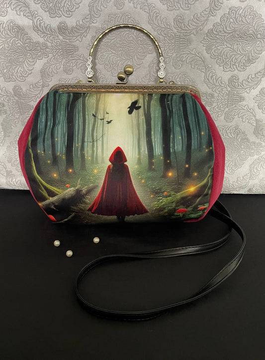 Sac Petit Chaperon Rouge Vintage – Sac Conte de Fees Femme – Sac Bandouliere Vintage Femme
