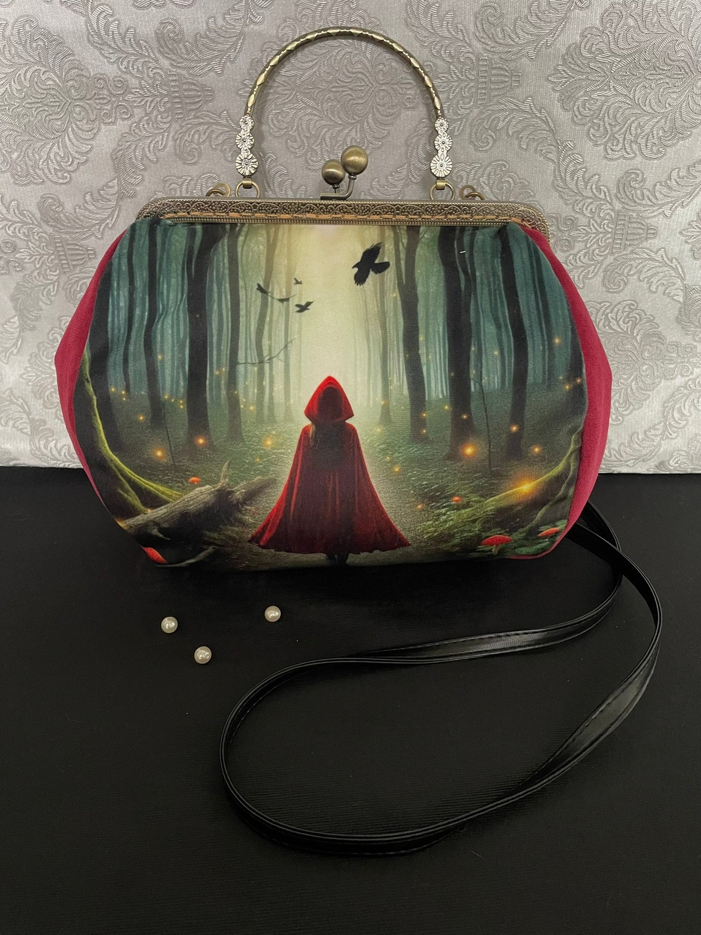 Sac Petit Chaperon Rouge Vintage – Sac Conte de Fees Femme – Sac Bandouliere Vintage Femme