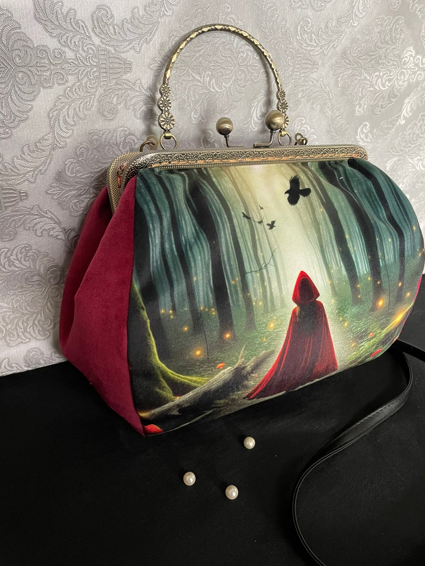 Sac Petit Chaperon Rouge Vintage – Sac Conte de Fees Femme – Sac Bandouliere Vintage Femme