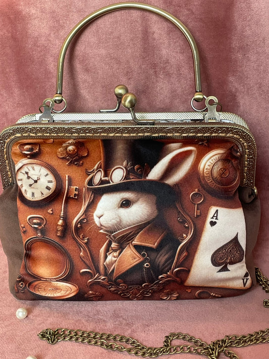 Clutch "Lapin du Temps" Steampunk – Élégance Vintage & Fantaisie Victorienne