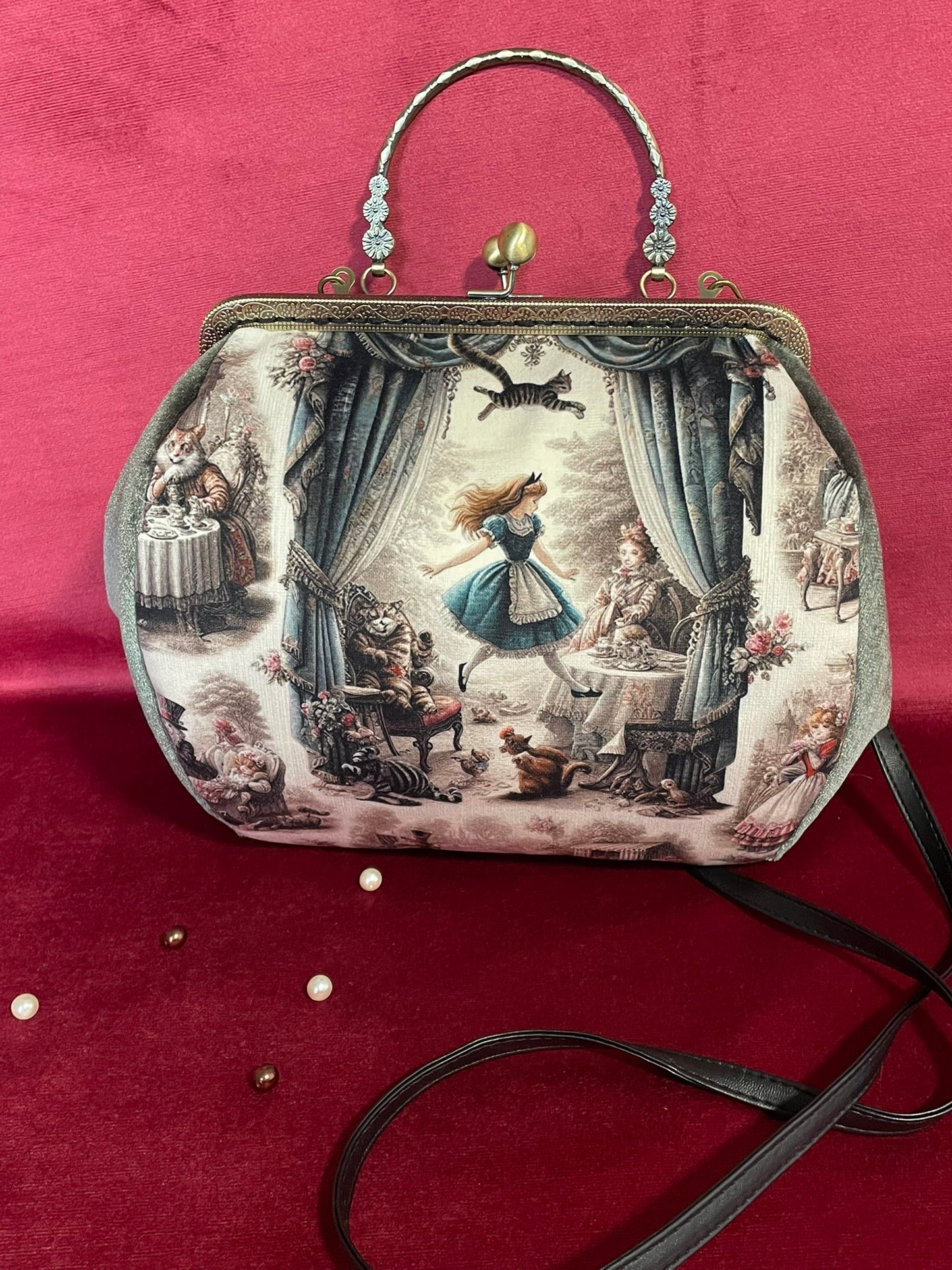 Sac Alice au Pays des Merveilles | Velours & Style Vintage – Le Comptoir de Suzanne