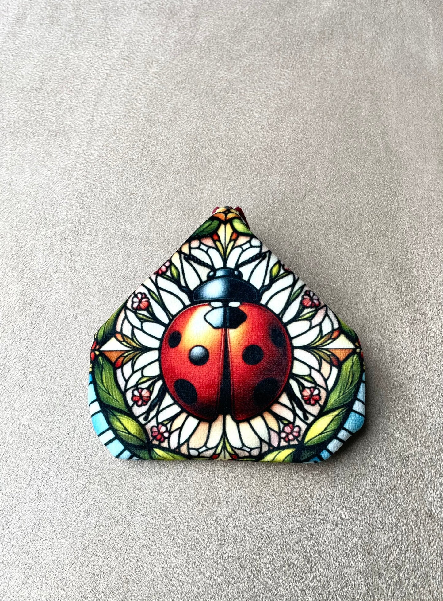 porte monnaie aimanté - Coccinelle et jardin enchanté