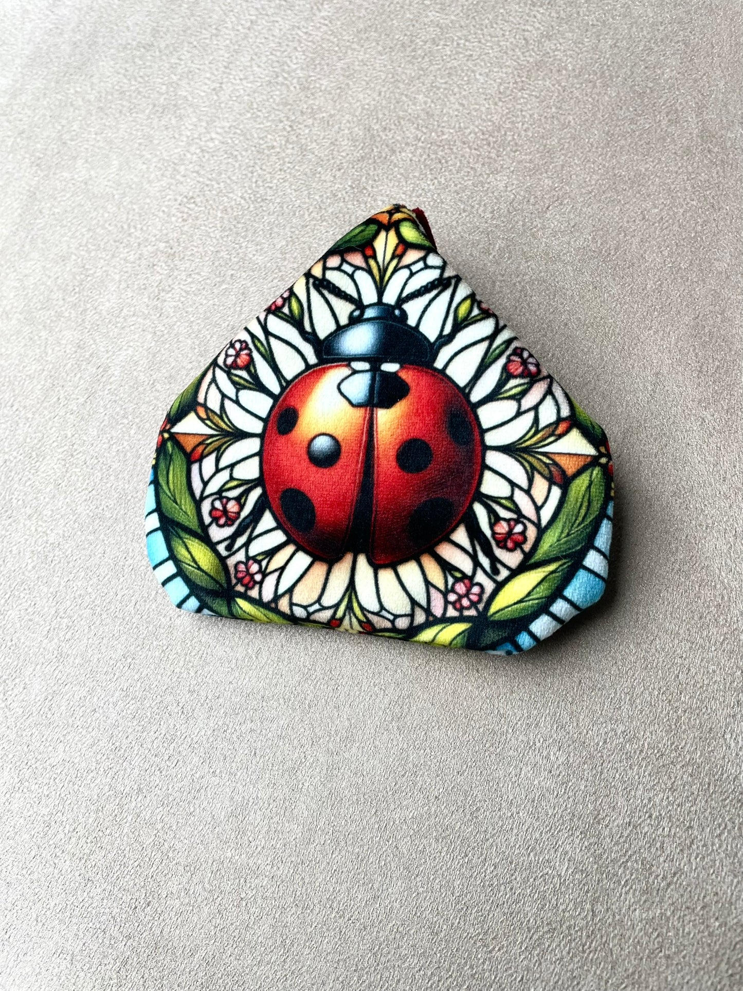 porte monnaie aimanté - Coccinelle et jardin enchanté