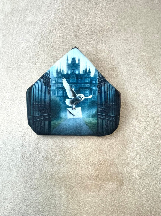 porte monnaie aimanté - Chouette messagère et château enchanté