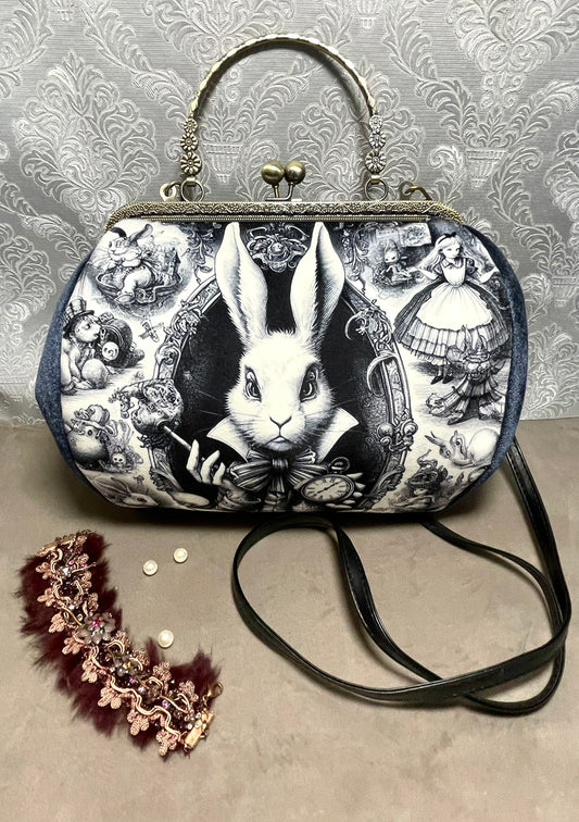 Sac vintage "Lapin Blanc" –  Alice au Pays des Merveilles