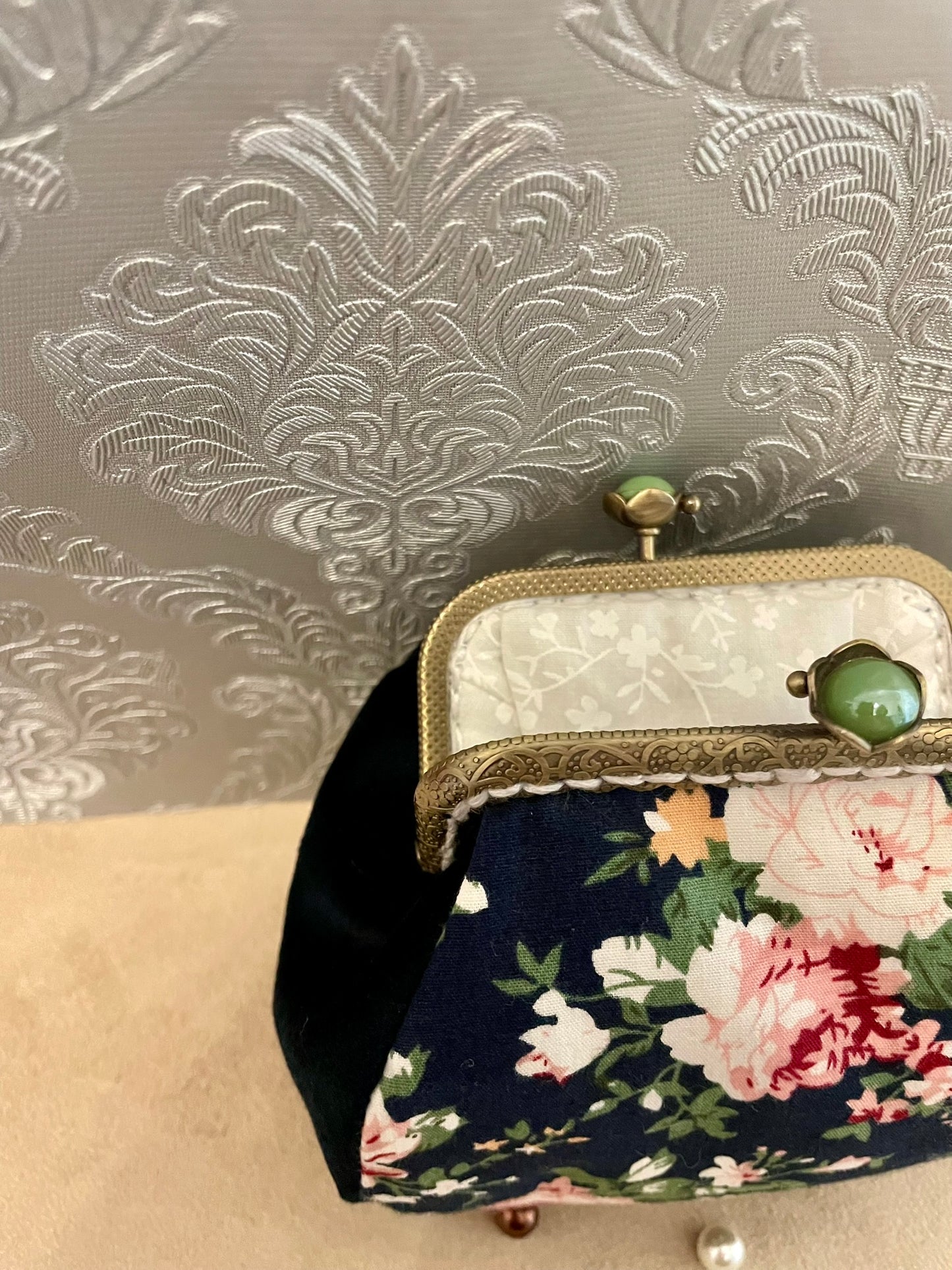 Porte-monnaie shabby fleuri