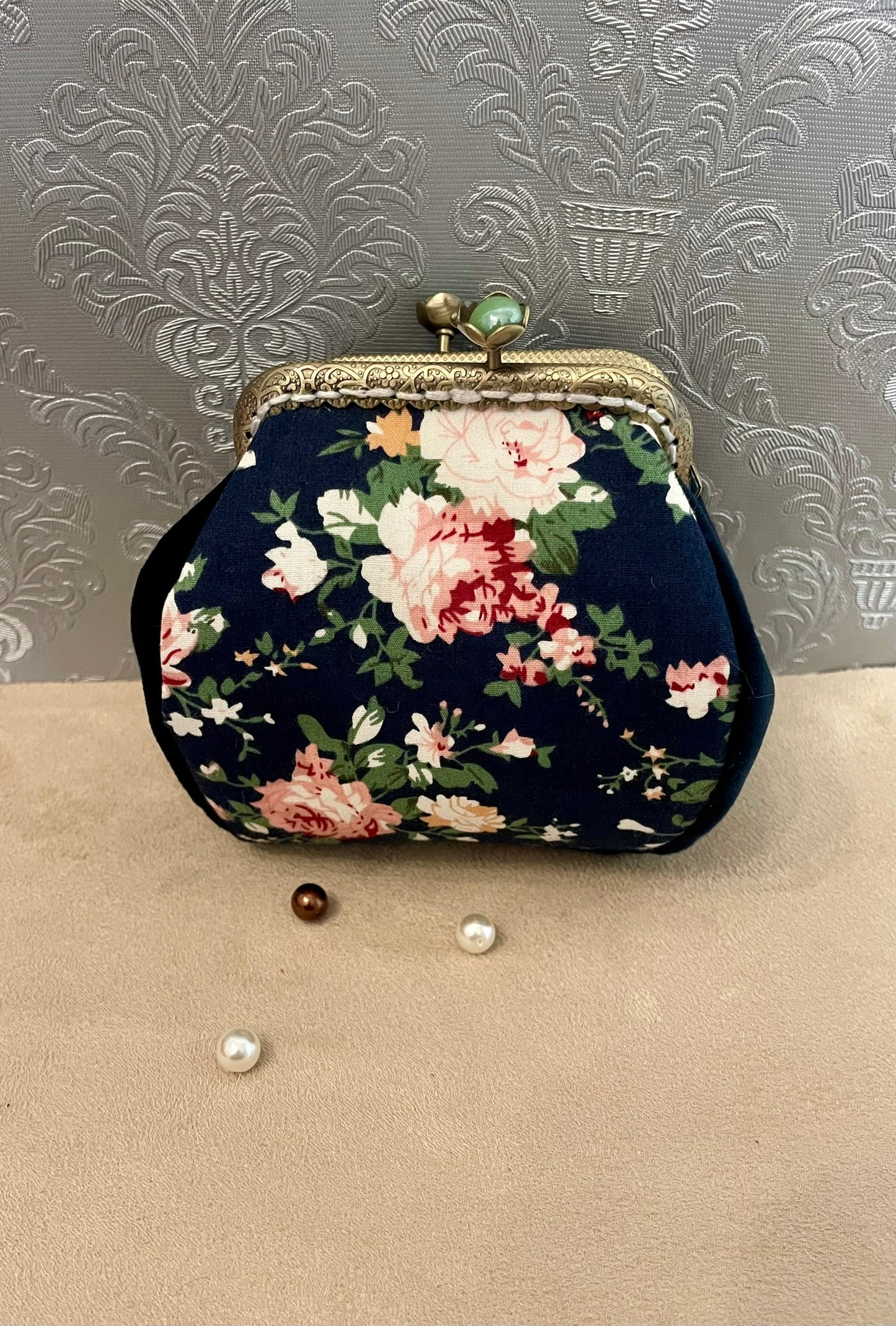 Porte-monnaie shabby fleuri