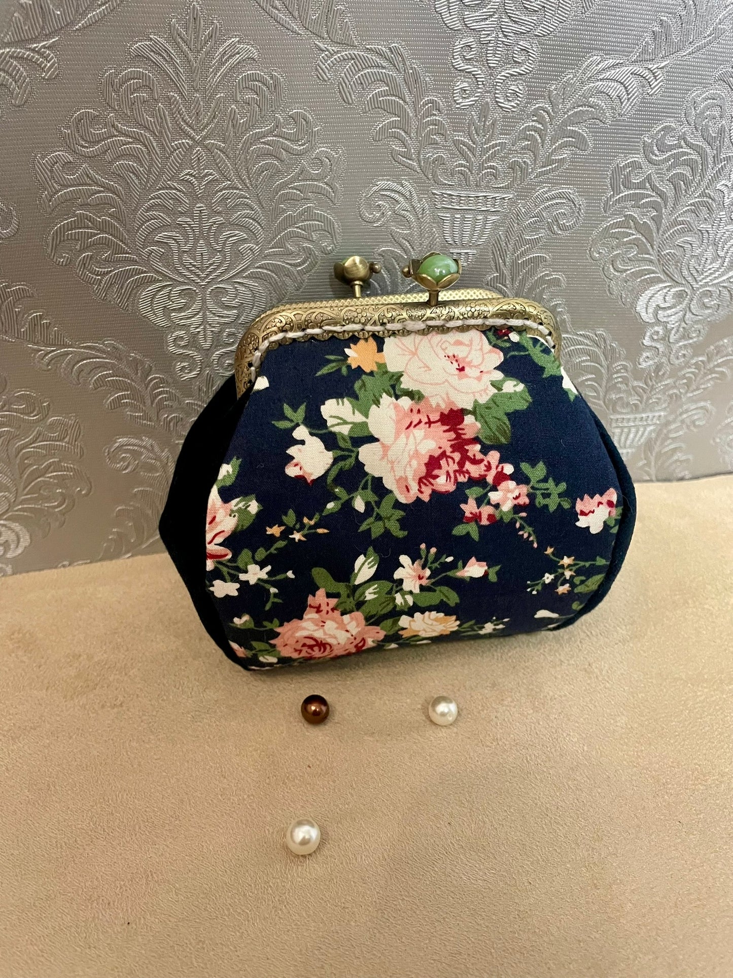 Porte-monnaie shabby fleuri