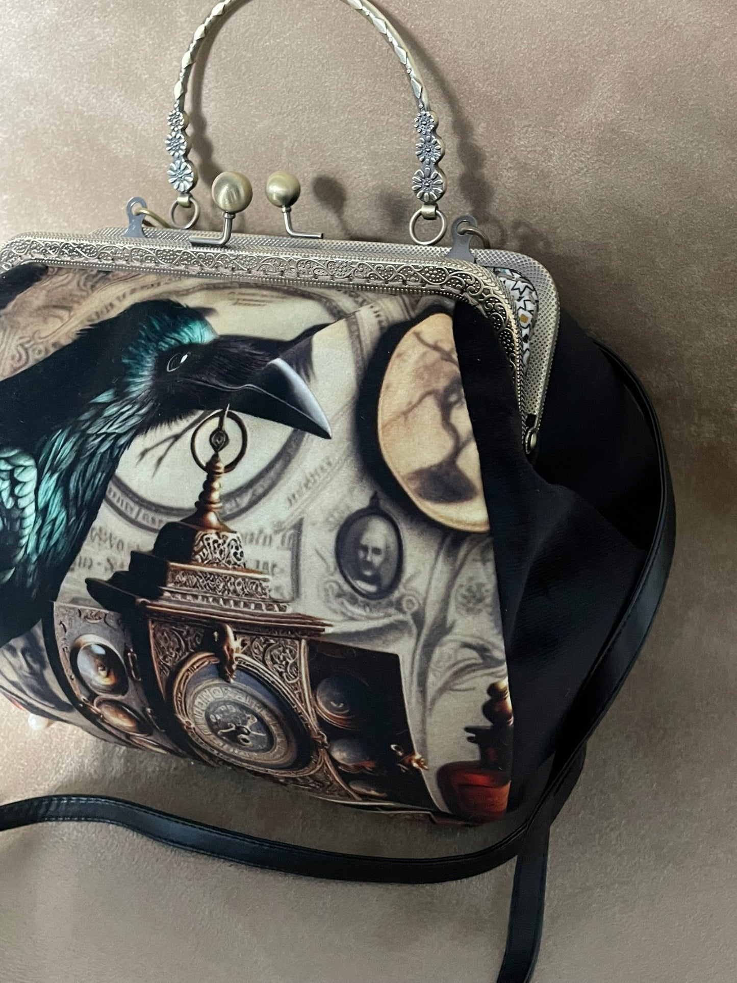 sac rétro corbeau, crow