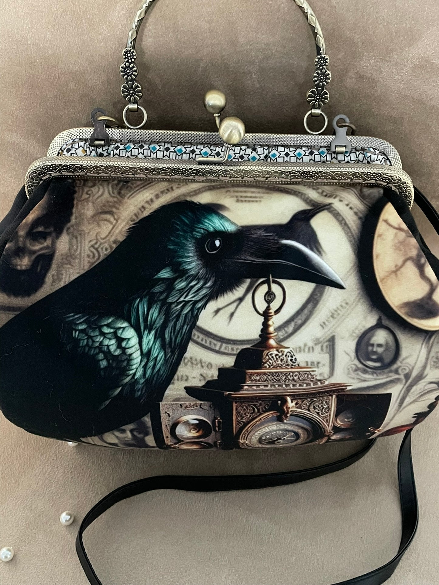 sac rétro corbeau, crow