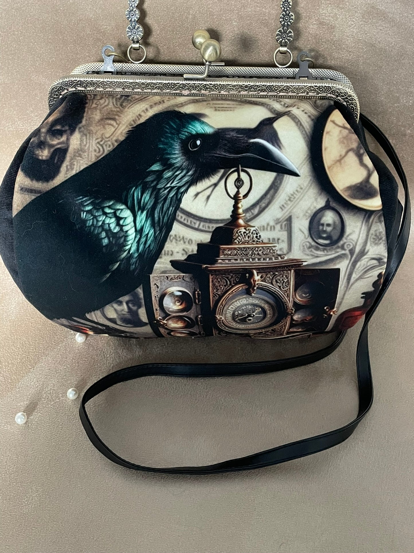 sac rétro corbeau, crow