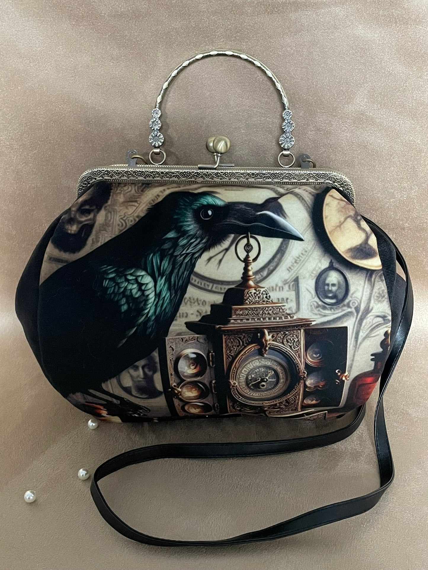 sac rétro corbeau, crow