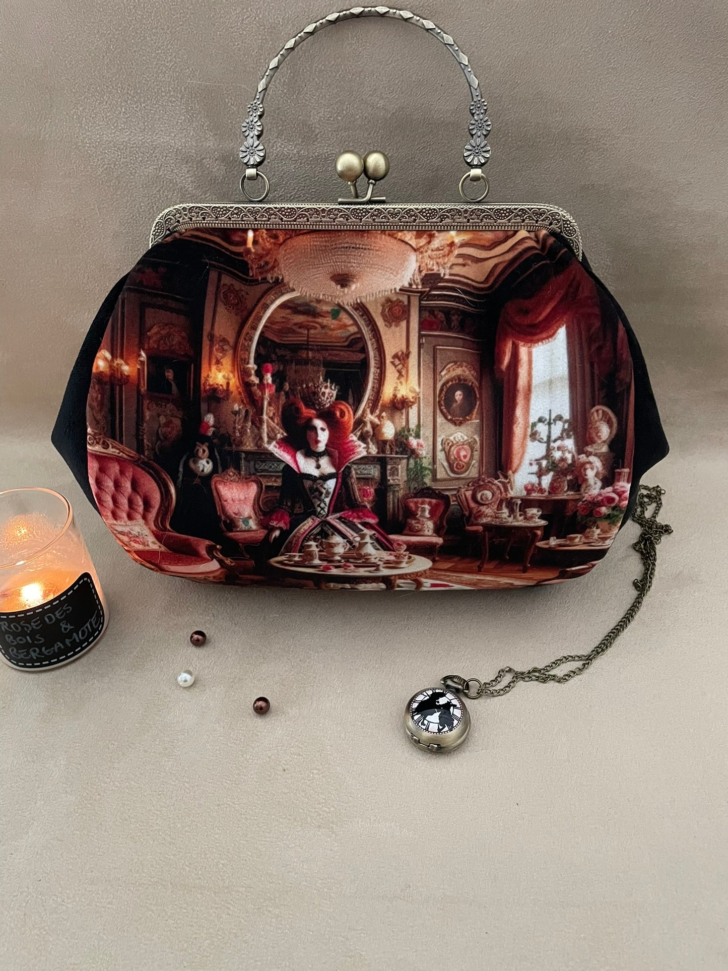 sac rétro, reine de coeur, alice au pays des merveilles