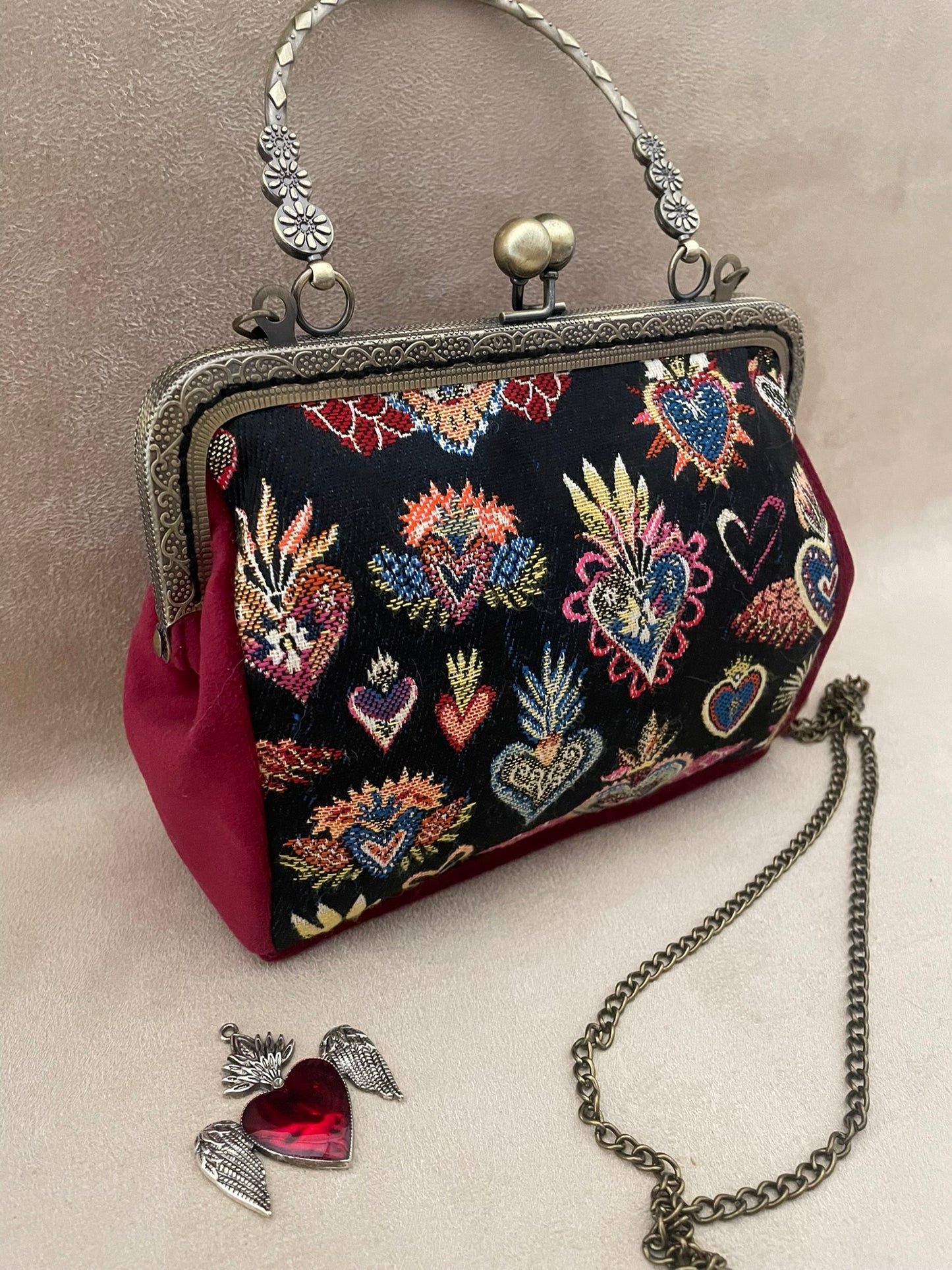 Clutch/Pochette Ex Voto, cœur sacré