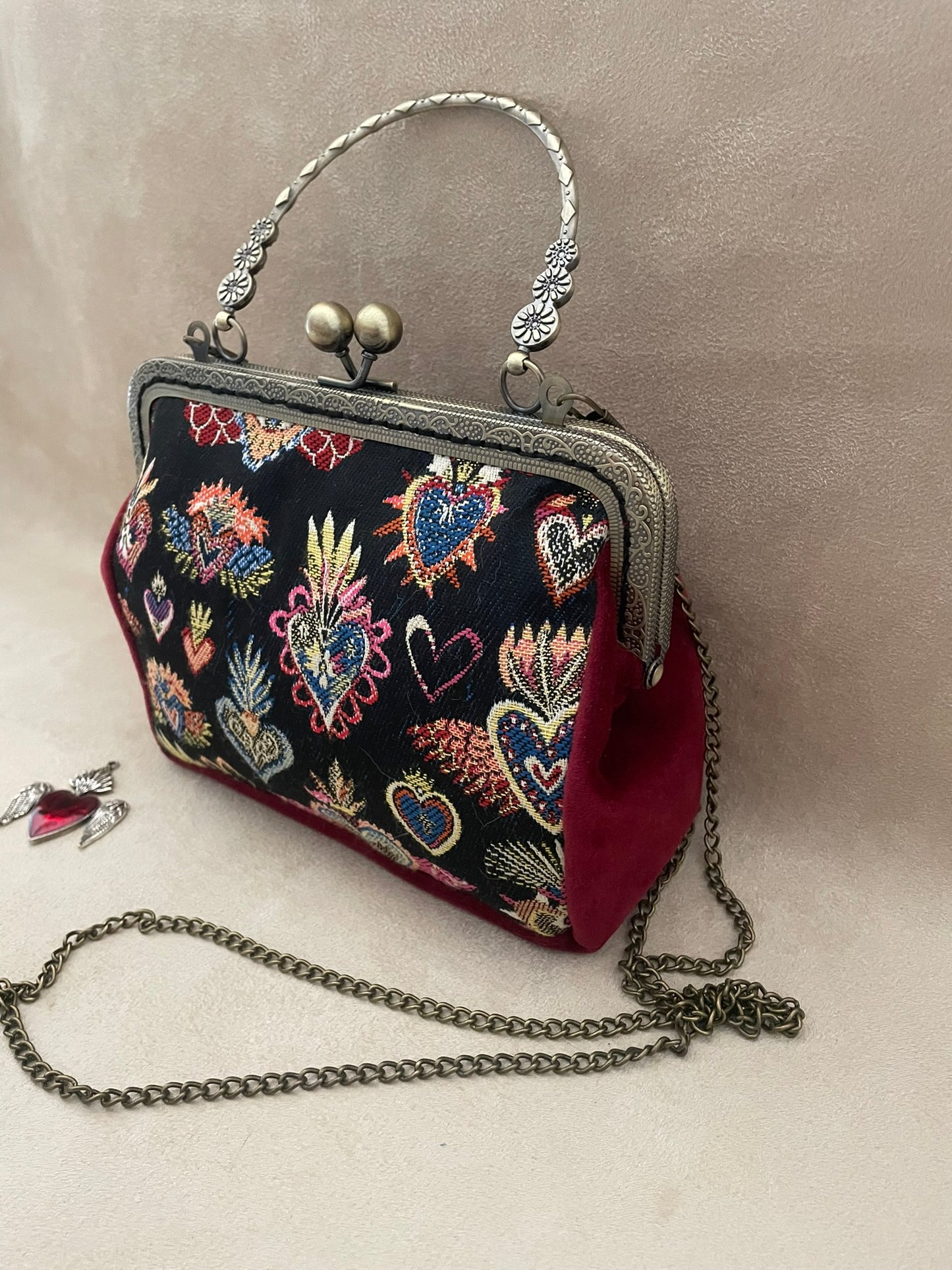 Clutch/Pochette Ex Voto, cœur sacré