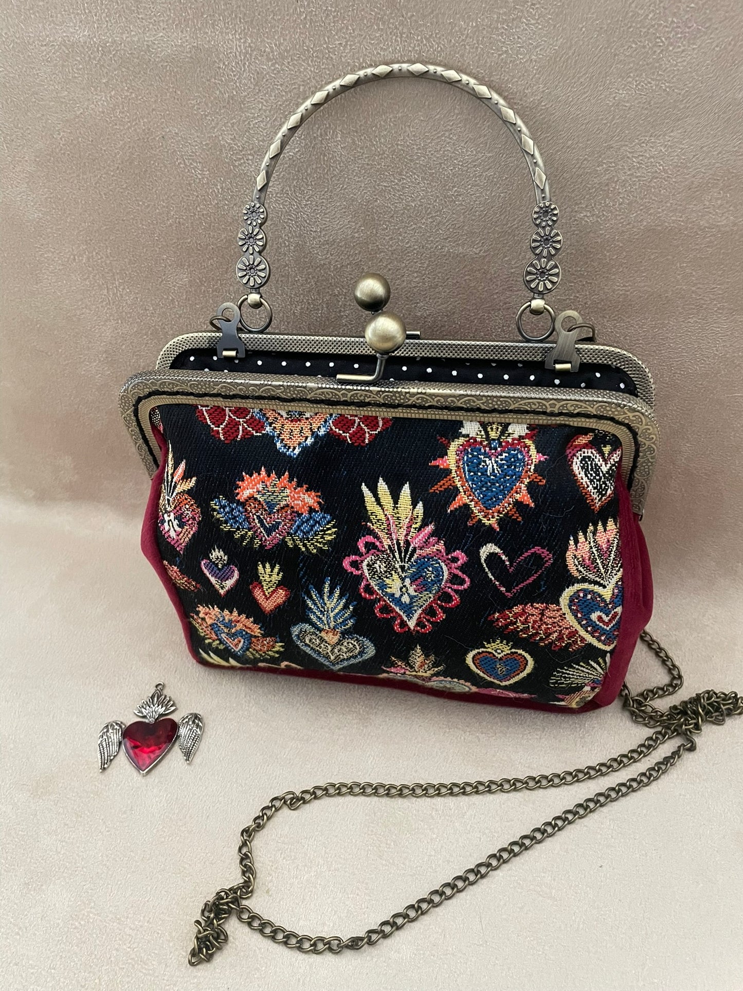 Clutch/Pochette Ex Voto, cœur sacré