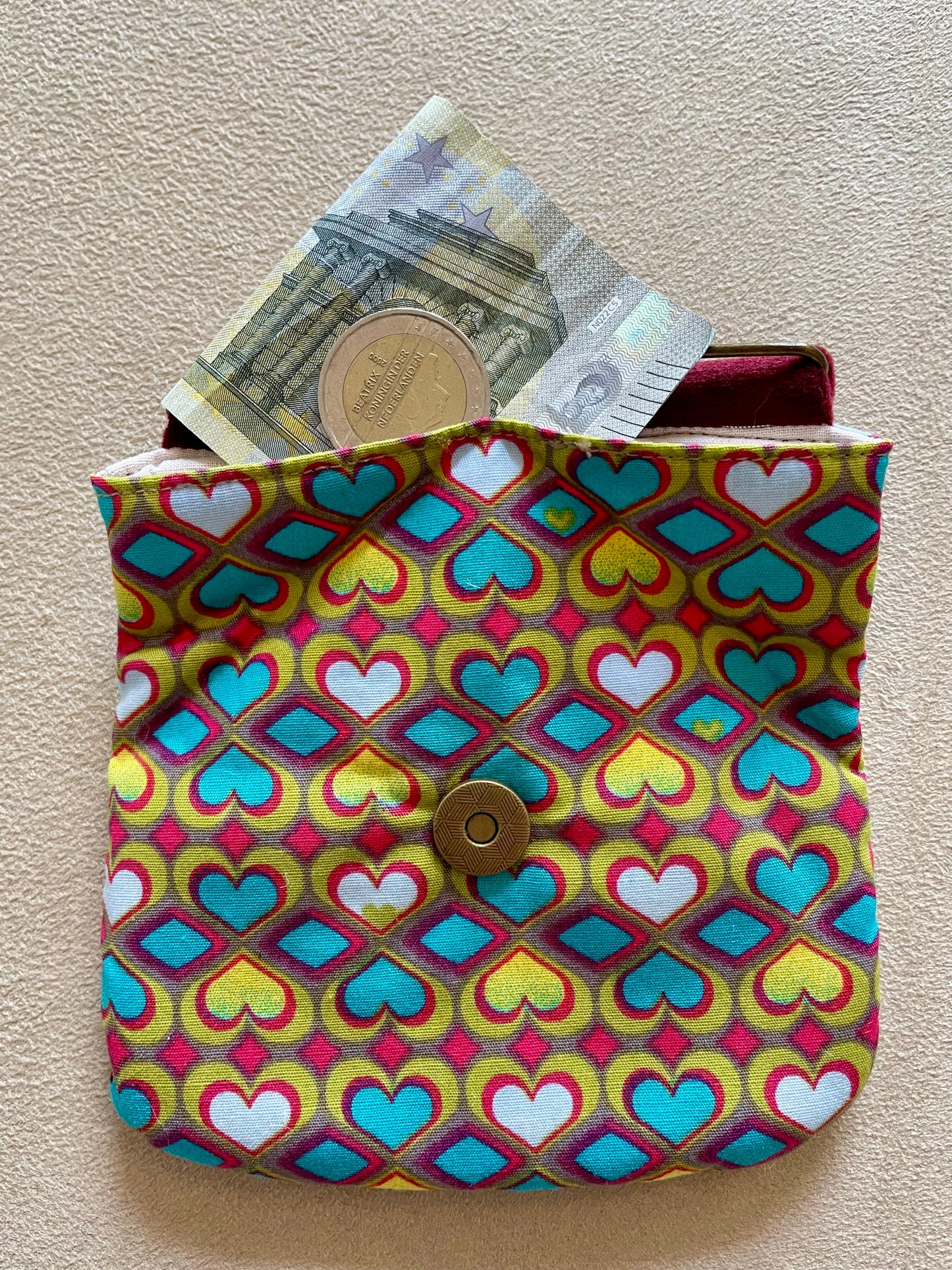 porte monnaie aimanté coeur