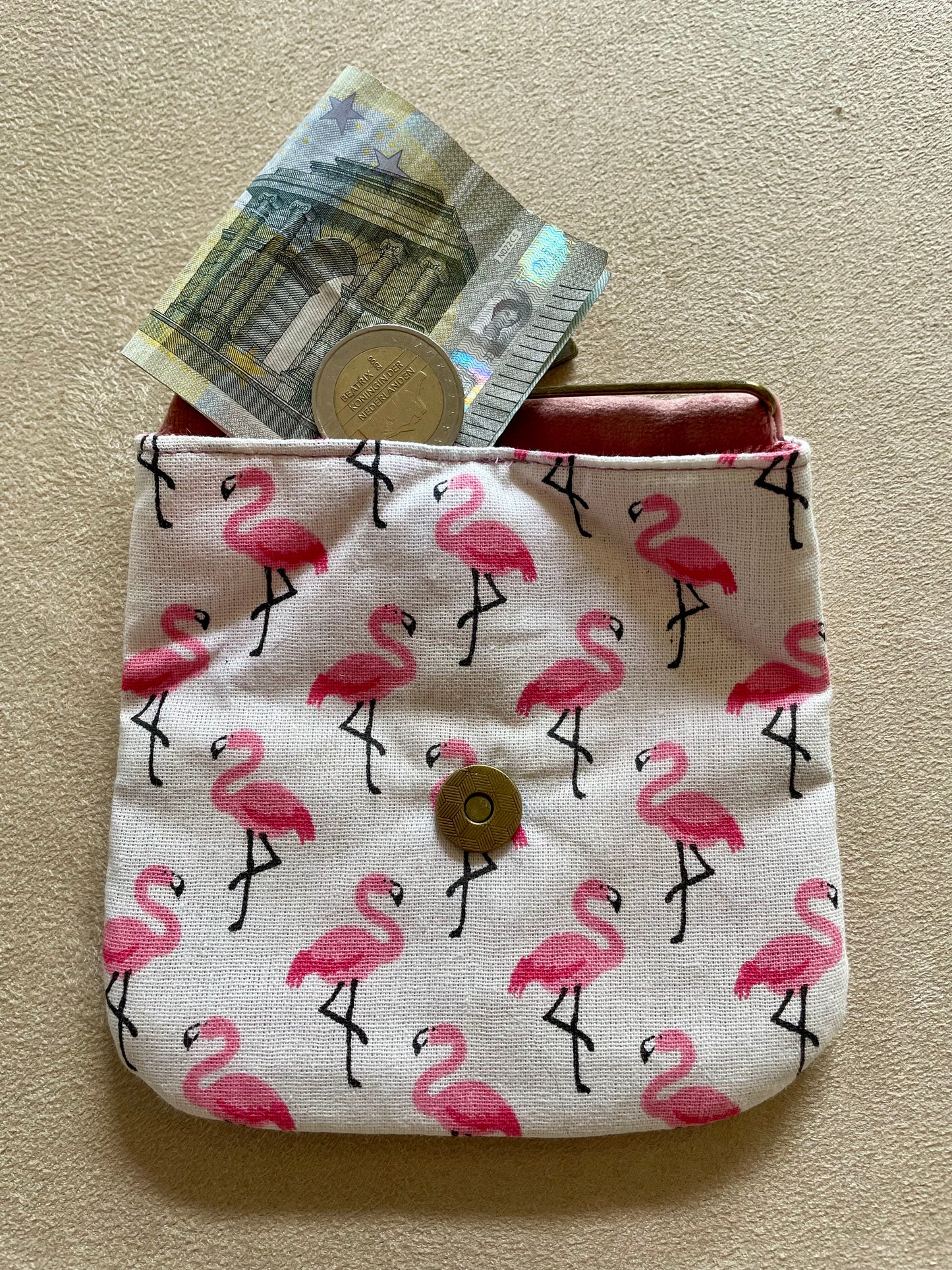 porte monnaie aimanté flamants roses