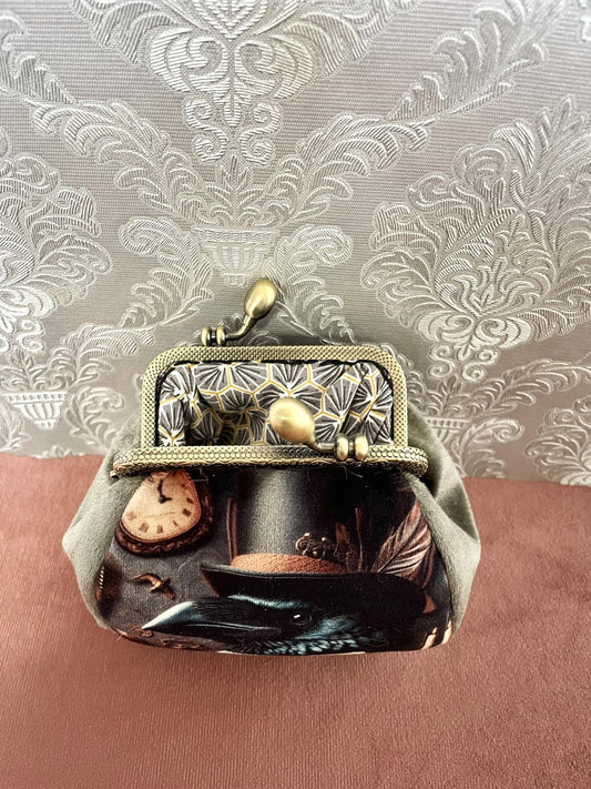 Porte-Monnaie Rétro "Lord Corbeau" – Velours & Esprit Steampunk